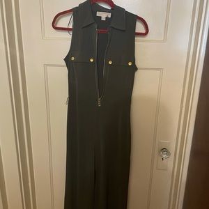 ] Michael Kors olive mid-calf jumpsuit.